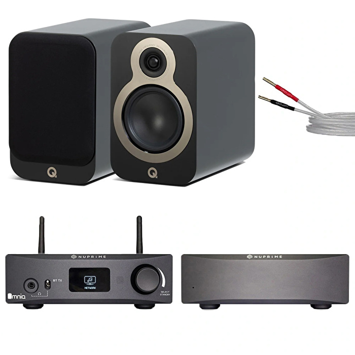 NuPrime Omnia WR2, STA100 Set - Q Acoustics 3030c Black - QED XT25 3M. Hi-Fi Müzik Sistemi